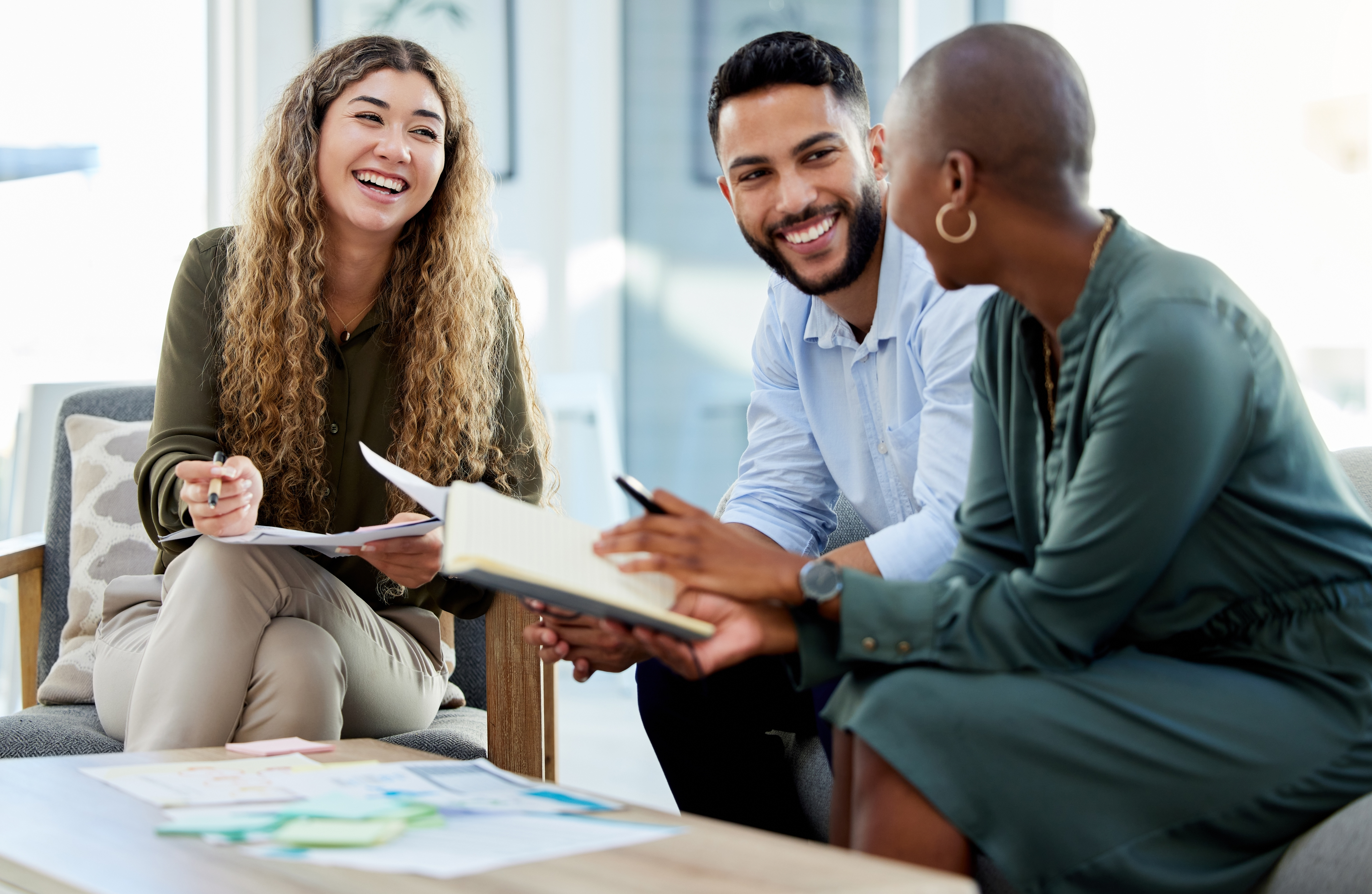 Inszone benefits team meeting with a client